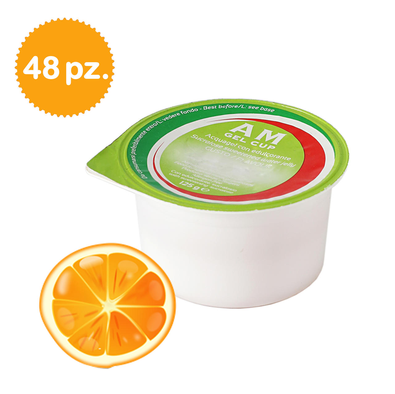 AM Gel Cup Acquagel Orange with Sweetener 48x125g