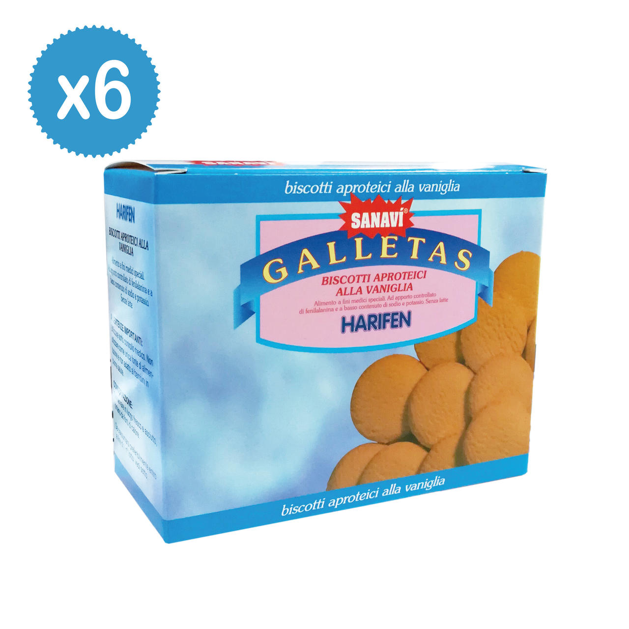Harifen Galletas Vanilla Biscuits 6 x 200g