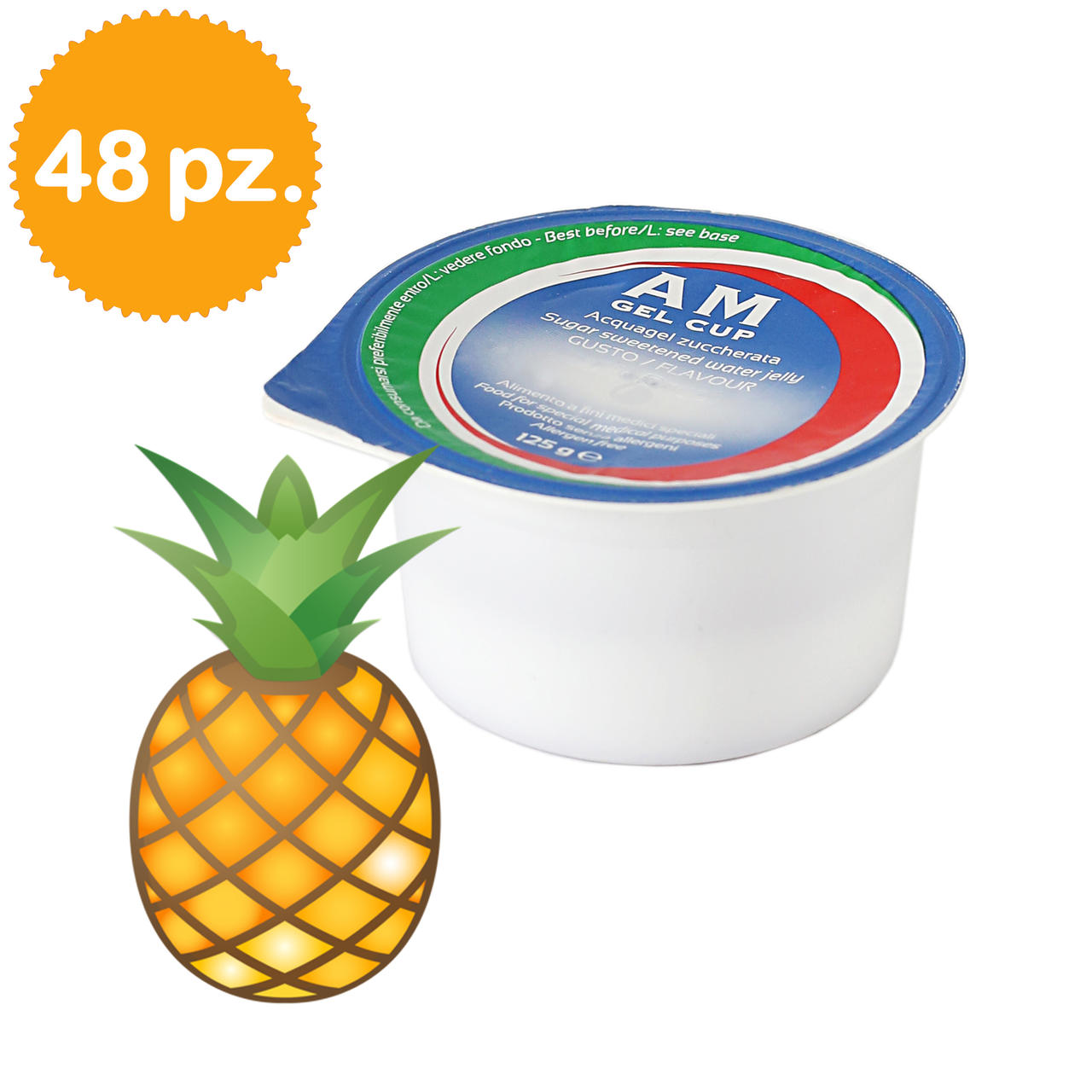 AM Gel Cup Acquagel Pineapple with Sugar 48x125g