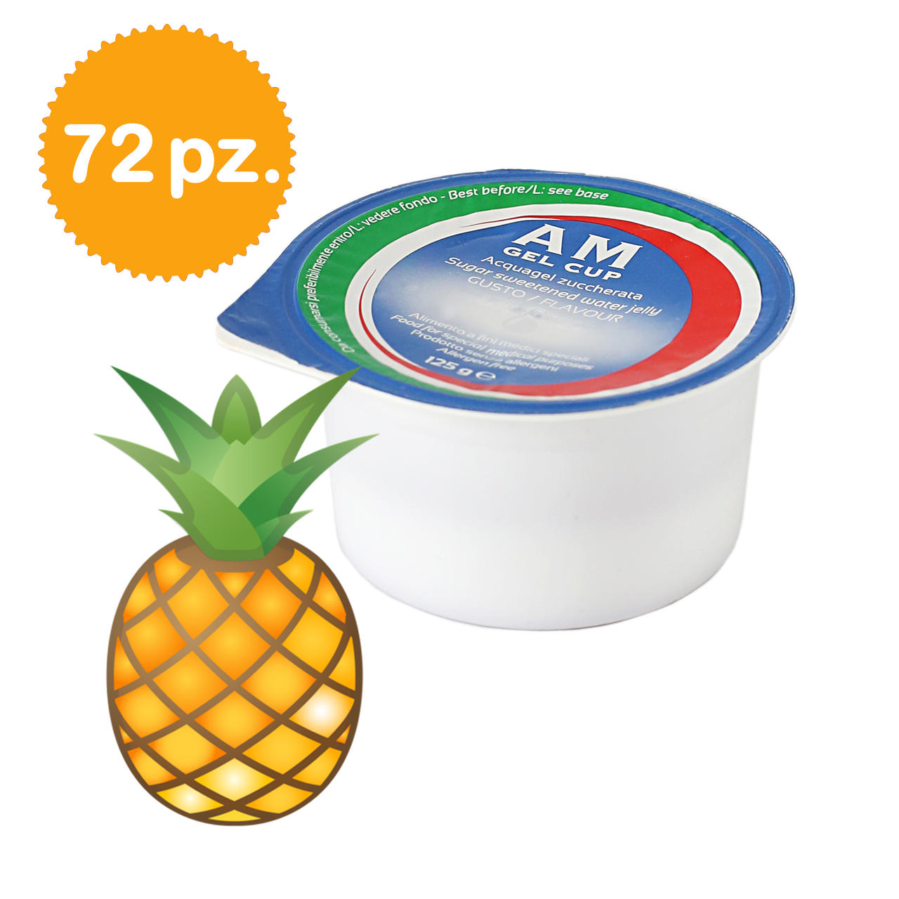 AM Gel Cup Acquagel Pineapple with Sugar 72x125g
