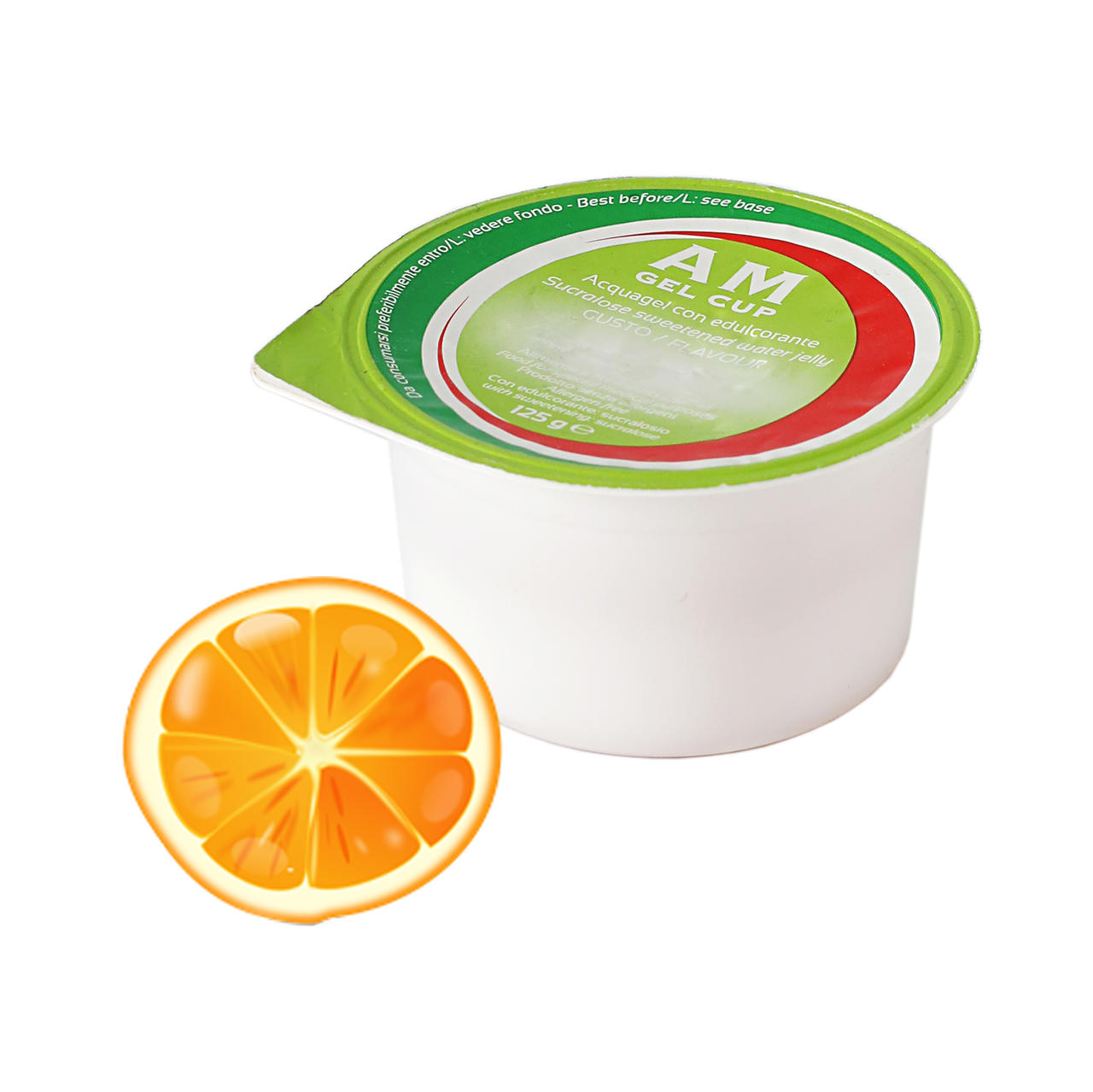 AM Gel Cup Acquagel Orange with Sweetener 24x125g