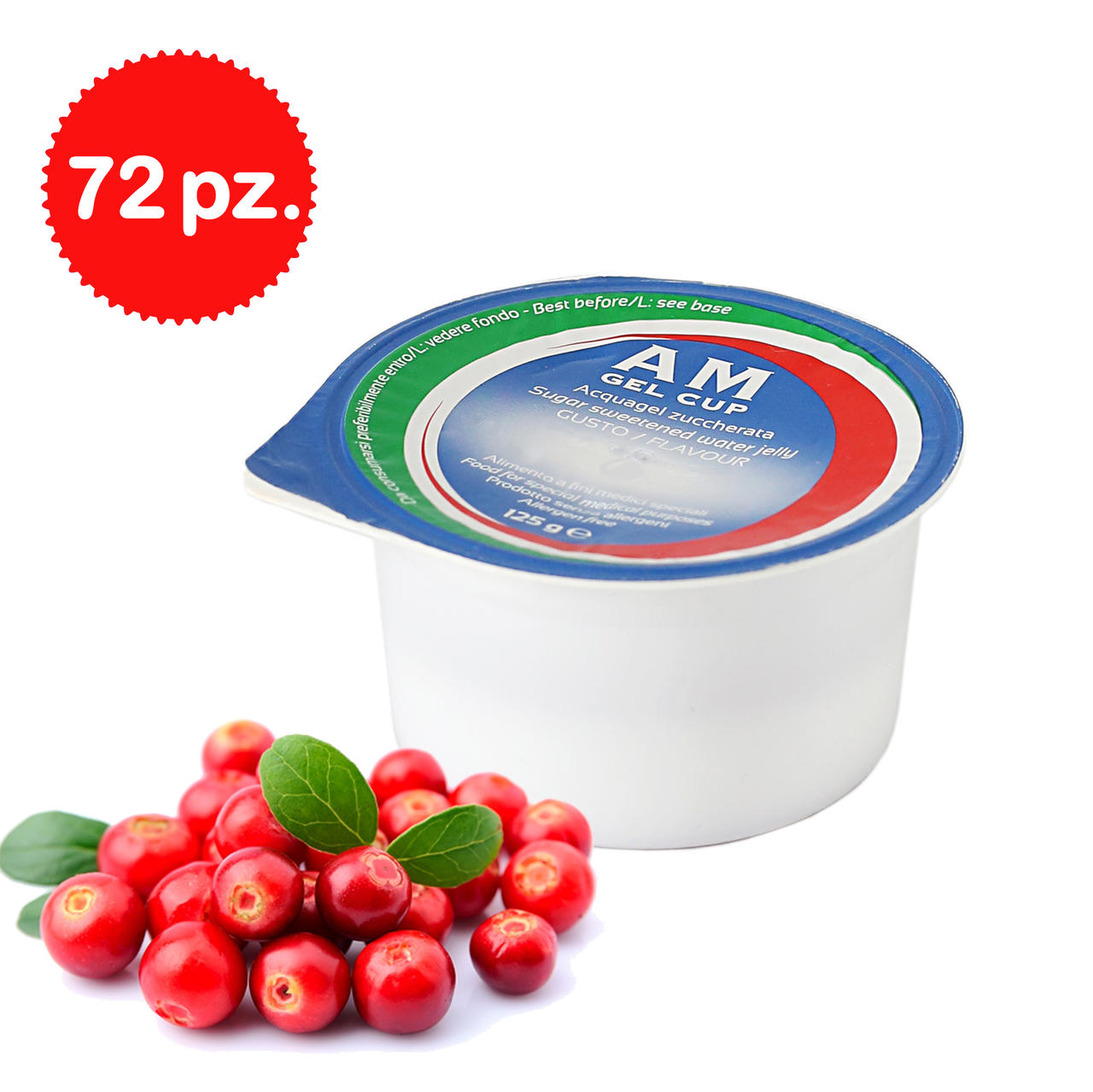 AM Gel Cup Acquagel Red Fruits with Sugar 72x125g