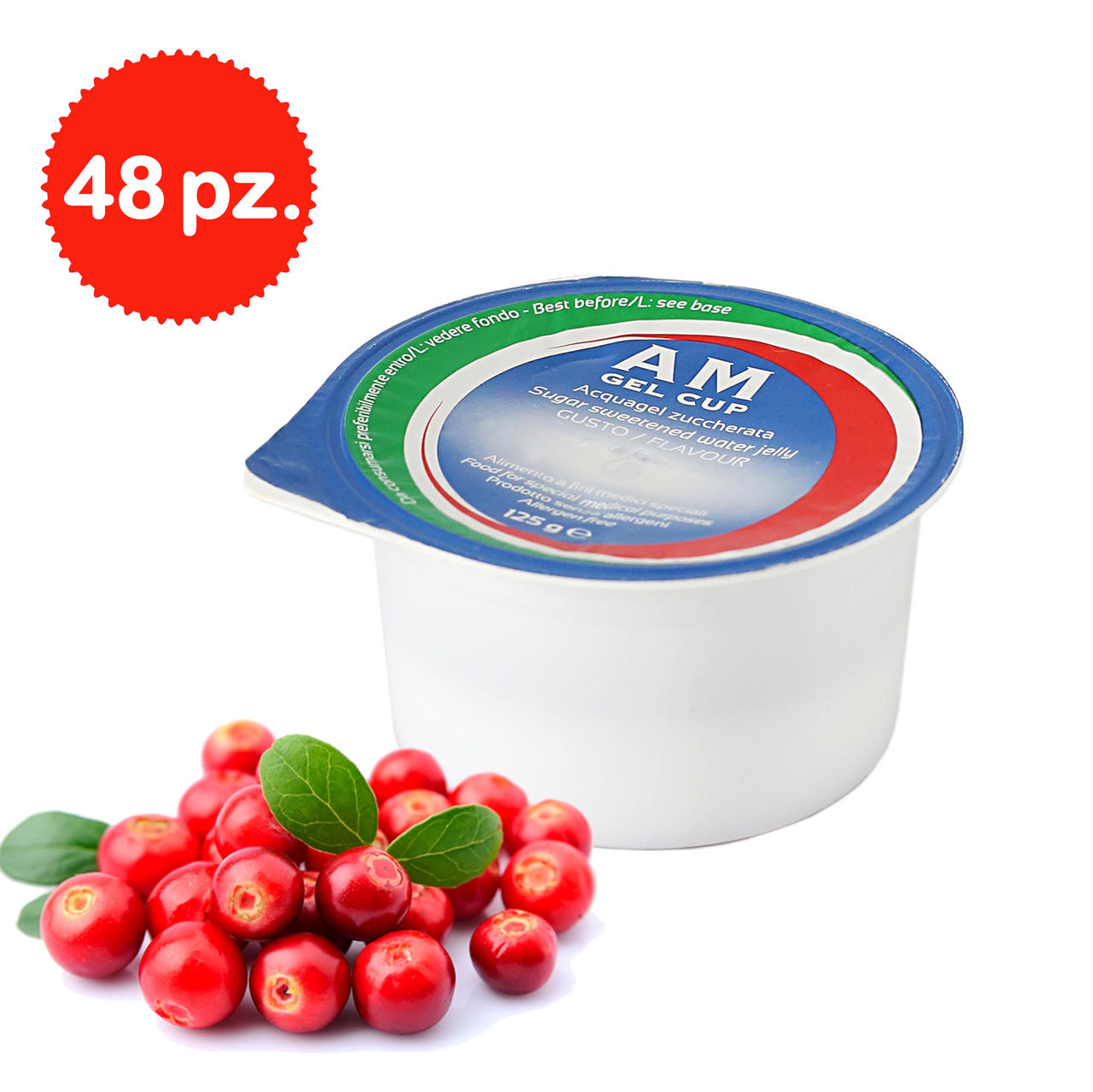 AM Gel Cup Acquagel Red Fruits with Sugar 48x125g