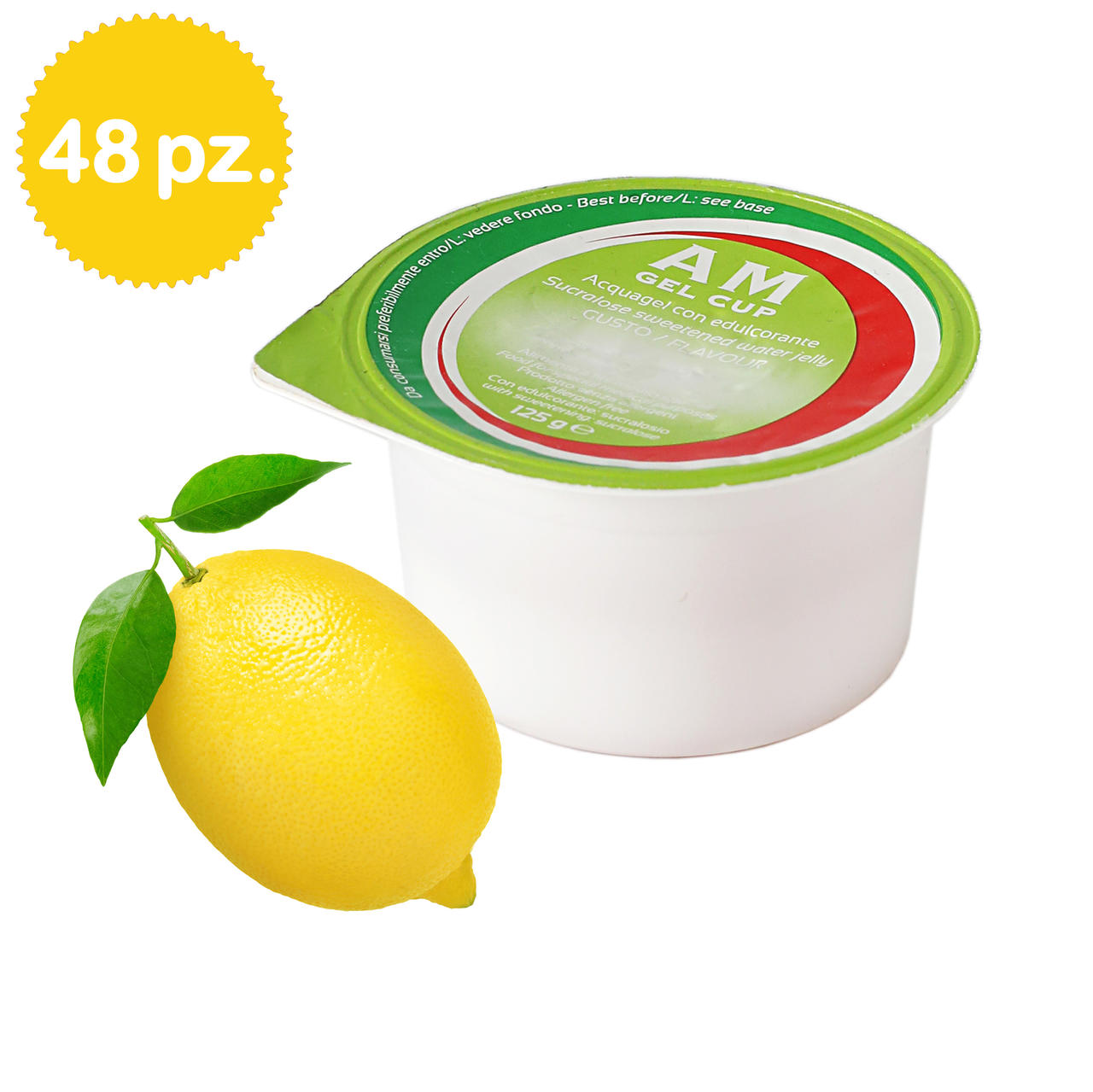 AM Gel Cup Acquagel Lemon with Sweetener 48x125g